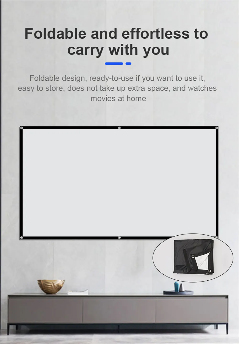 MIXITO Thick 16:9 Ratio Black Background Milk Silk Projector Screen High-definition Outdoor Or Office Or Home Projection Screen