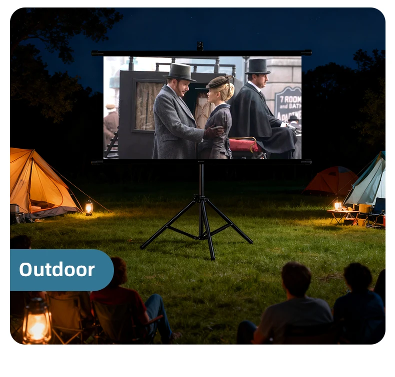 New Anti-Light Metal Adjustable Single Bracket Wall Mounted 2-in-1 Projector Screen 30 ° Visual Effect 84/100/120inch