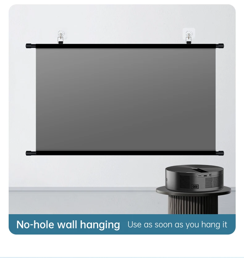 Projector Screen With Stand Metal Grey Anti-Light 84/100 inch For Home Theater Outdoor Bracket Projection Screen