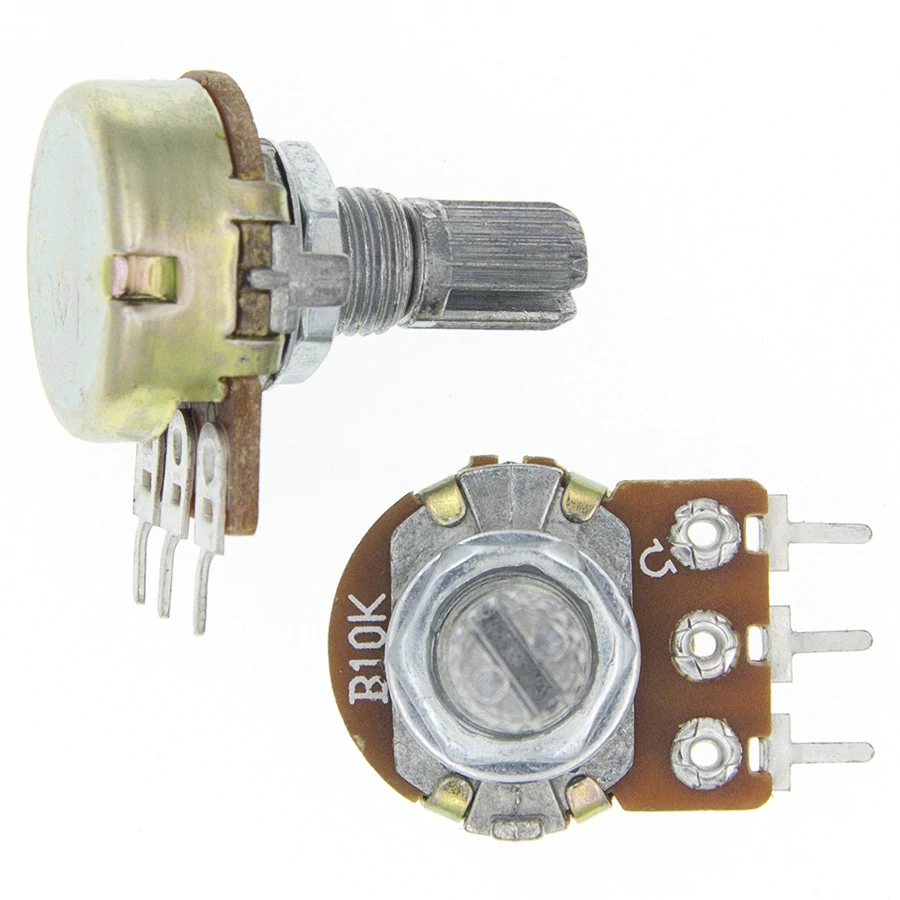 10PCS WH148 B1K B10K B50K B100K B1M 3Pin Linear Potentiometer 15mm Shaft With Nuts And Washers