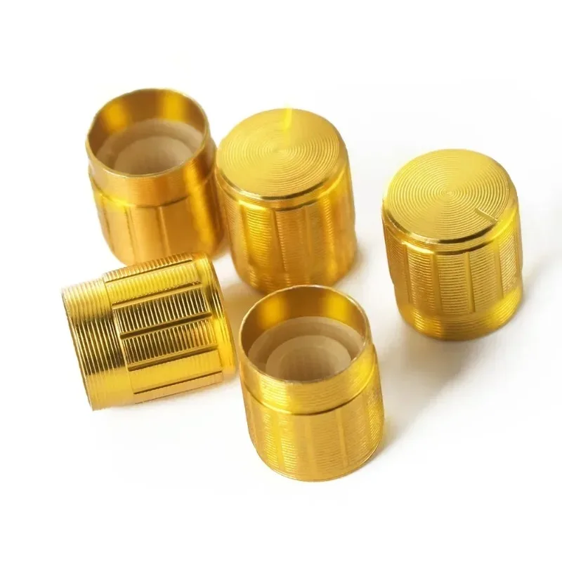 5PCS Potentiometer Knob Aluminum Knobs Cap Diameter 15MM 15x17mm Silver Gold Black Color Potentiometers Rotary Control Knob Caps