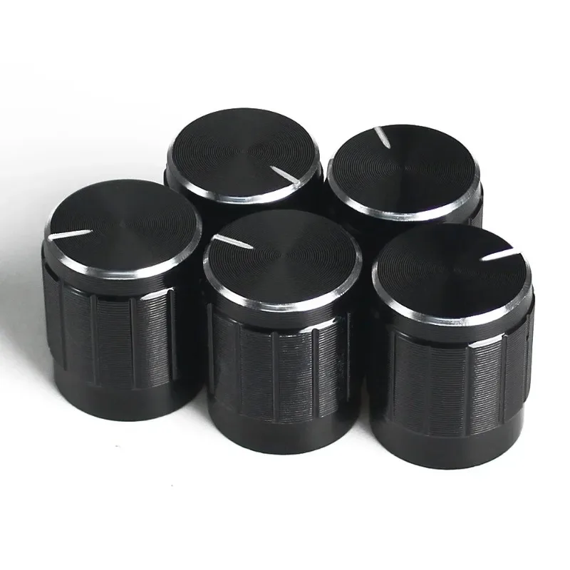 5PCS Potentiometer Knob Aluminum Knobs Cap Diameter 15MM 15x17mm Silver Gold Black Color Potentiometers Rotary Control Knob Caps