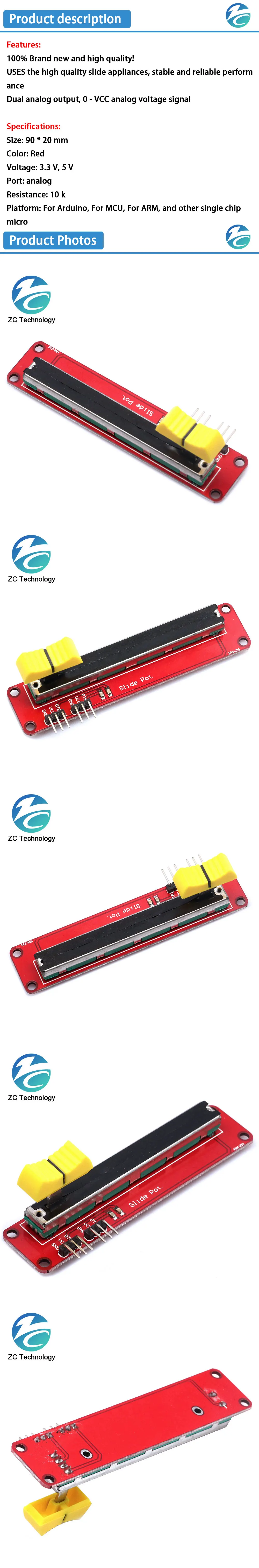 Slide Potentiometer 10K Linear Module Dual Output for Arduino AVR Electronic Block