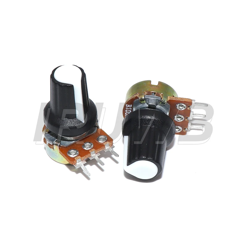 5 Sets WH148 15mm 3 Pin Linear Taper Rotary Potentiometer Resistor for Arduino with AG2 White cap 1K 10K 20K 50K 100K 500K Ohm