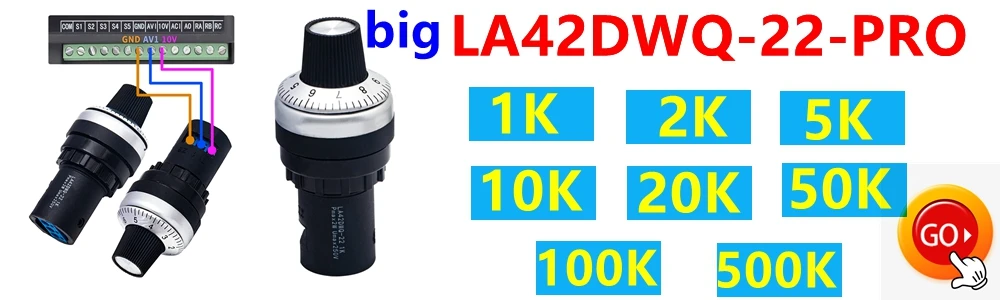 10PCS LA42DWQ-22 Rotary Potentiometer Resistance Switch Converter, 500K, 200K, 100K, 50K, 20K,10K, 5K, 2K, 1K