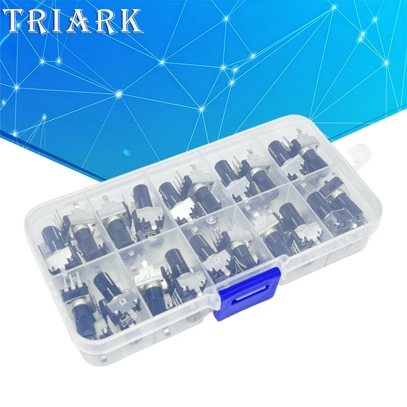 RV09 Kit Vertical 12.5mm Shaft 1K 2K 5K 10K 20K 50K 100K 1M 0932 Adjustable Resistor 9 Type 3Pin Seal Rotary Potentiometer