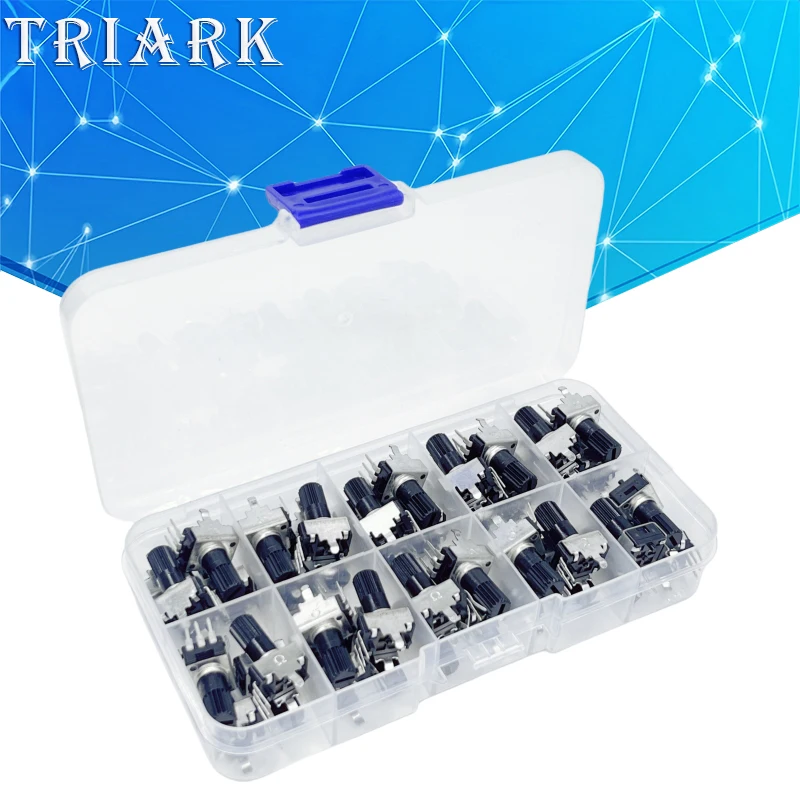 RV09 Kit Vertical 12.5mm Shaft 1K 2K 5K 10K 20K 50K 100K 1M 0932 Adjustable Resistor 9 Type 3Pin Seal Rotary Potentiometer