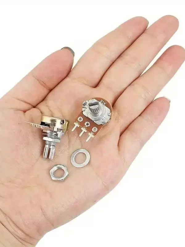 10Pcs WH148 Potentiometer Kit, A10K A50K B1K B2K B5K B10K B20K B50K B100K B250K B500K B1M Ohm, 3-Pin 15mm Shaft, Variable Resist