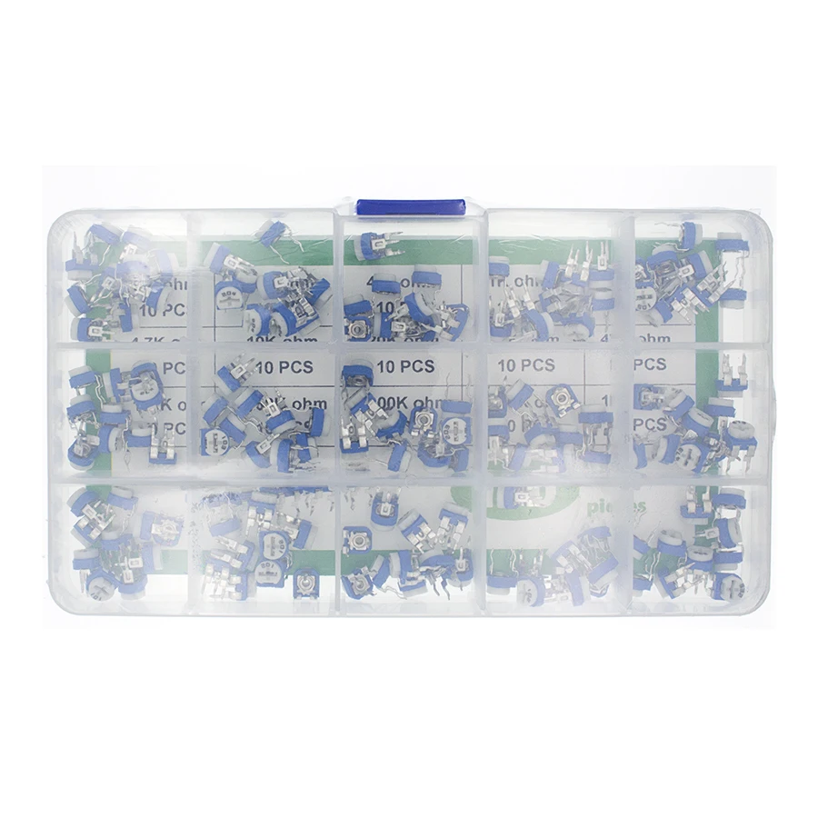 RM065 Kit 150pcs/set Trimming Potentiometer Variable Resistors Assorted Kit Electronic Diy Kit 15 Values Each 10pcs with box