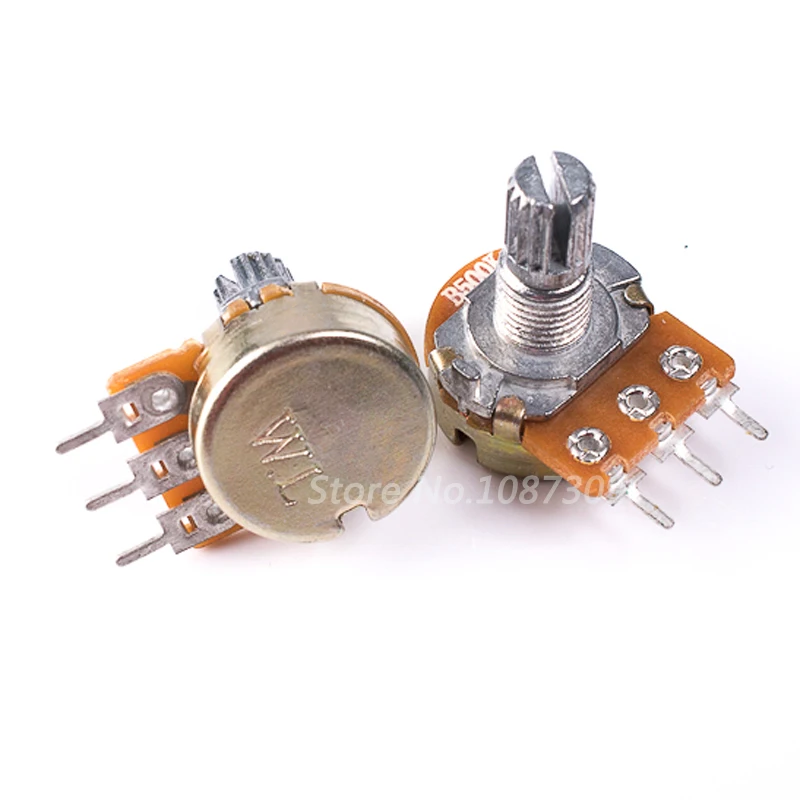 100pcs WH148 Potentiometer 3PIN 15mm Shaft With Nuts And Washers WH148 B1K B2K B5K B10K B20K B50K B100K B250K B500K B1M