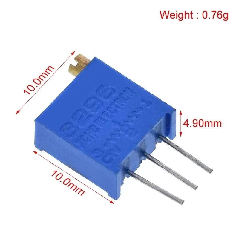10PCS Trimpot Trimmer Potentiometer 3296W 3296 50 100 200 500 Ohm 1K 2K 5K 10K 20K 50K 100K 200K 500K 1M Ohm 103 100R 200R 500R