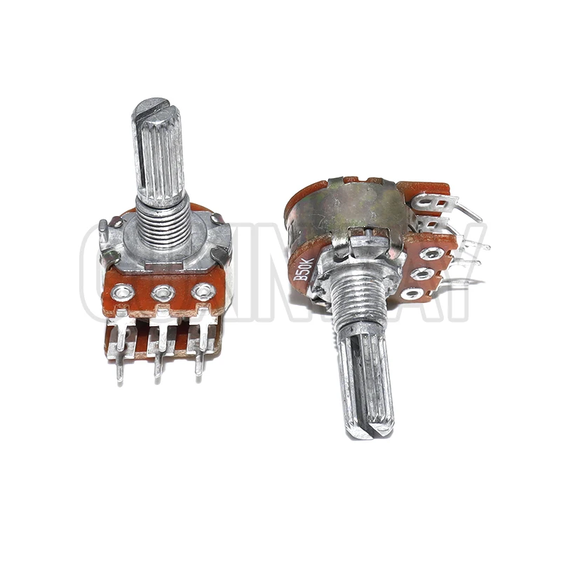 5pcs WH148 20MM 6Pin Dual Potentiometer 1K 2K 5K 10K 20K 50K 100K 250K 1M Ohm Variable Rotary Carbon Film Resistor