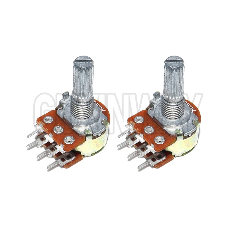 5pcs WH148 20MM 6Pin Dual Potentiometer 1K 2K 5K 10K 20K 50K 100K 250K 1M Ohm Variable Rotary Carbon Film Resistor