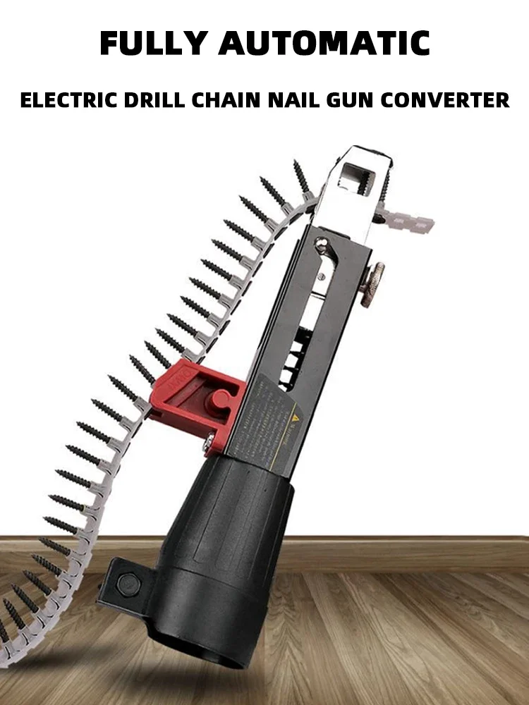 1 Set Chain Screw Gun Head Automatic Nail Gun Electric Batch Woodworking Decoration Rechargeable Screwdriver Self Tapping
