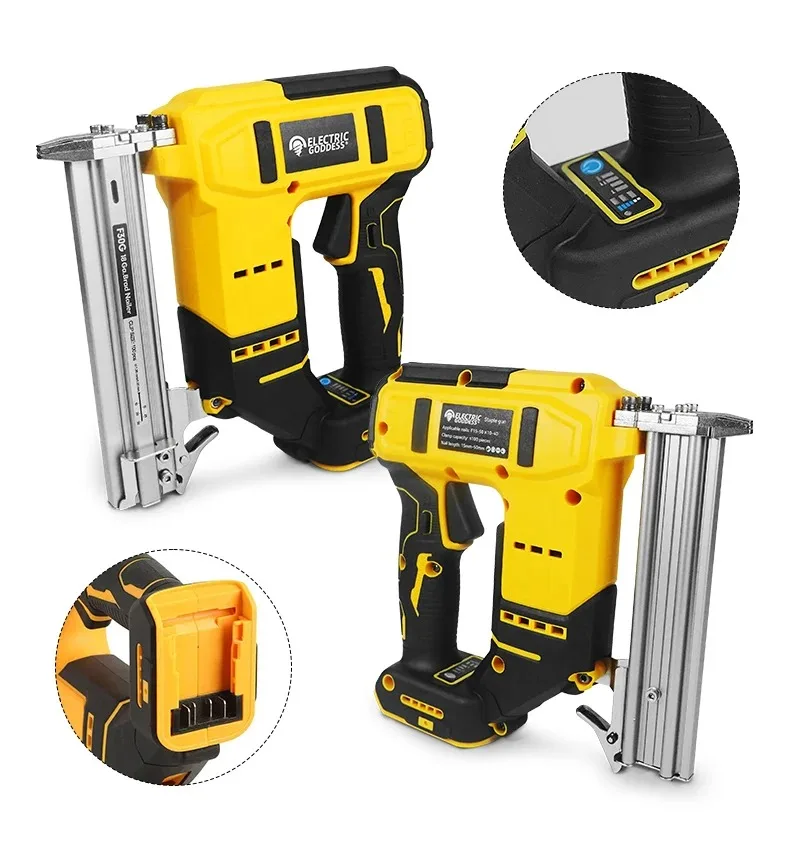 10-30mm Brushless Electric Nail Gun Depth Adjustment Nailer Stapler Cordless Stapler Framing For Dewalt 20V Battery Pin