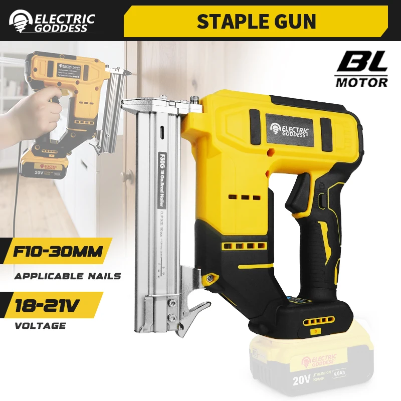 Electric Goddess Brushless Electric Nail Gun Cordless Brad Nail Gun Woodwork Nailing For Makita/Dewalt/Milwaukee 20V Battery Pin