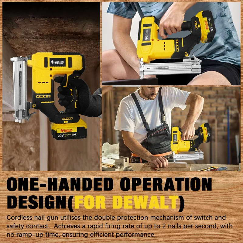 Electric Goddess Brushless Electric Nail Gun Cordless Brad Nail Gun Woodwork Nailing For Makita/Dewalt/Milwaukee 20V Battery Pin