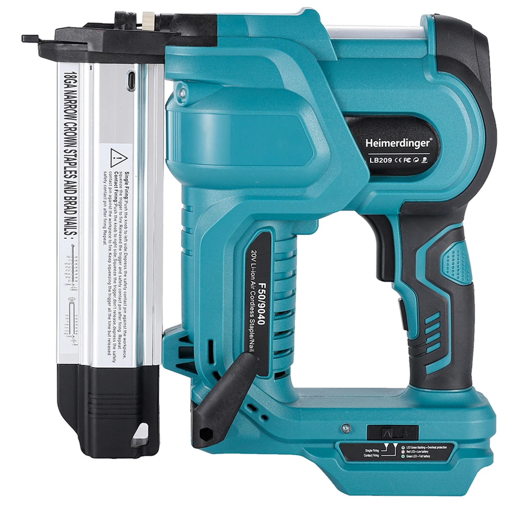 Cordless Nail Gun,18GA 2 in 1 Nailer/Stapler Gun Compatible with Makita Battery,2 Mode with 500 Staples, 500 Nails(No Battery)