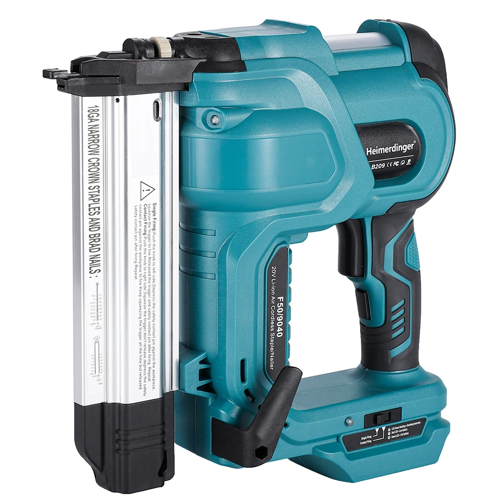 Cordless Nail Gun,18GA 2 in 1 Nailer/Stapler Gun Compatible with Makita Battery,2 Mode with 500 Staples, 500 Nails(No Battery)