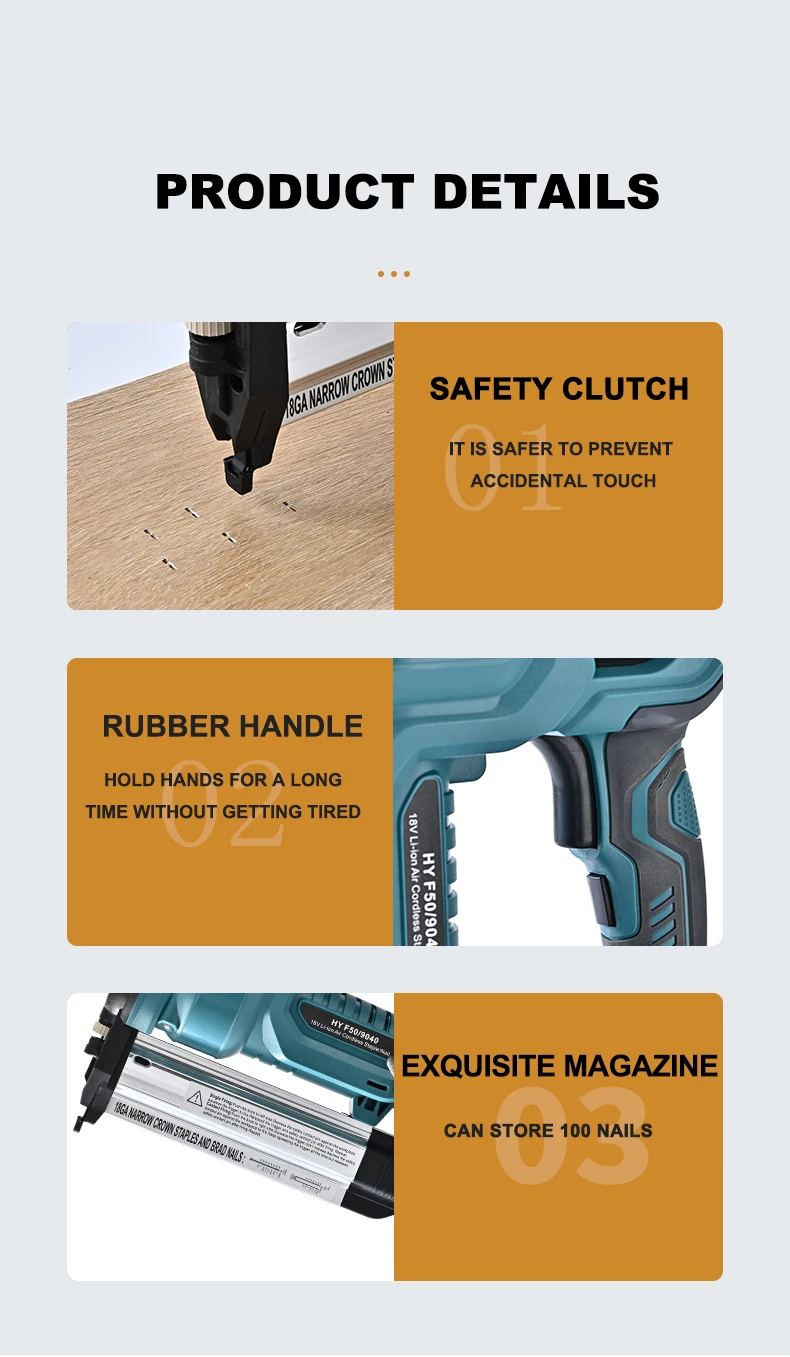 Cordless Nail Gun,18GA 2 in 1 Nailer/Stapler Gun Compatible with Makita Battery,2 Mode with 500 Staples, 500 Nails(No Battery)
