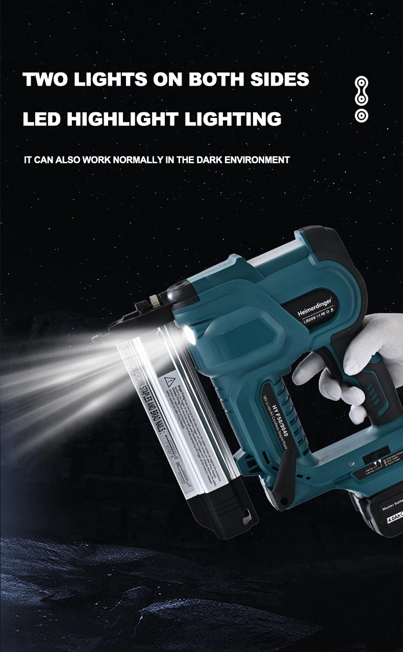 Cordless Nail Gun,18GA 2 in 1 Nailer/Stapler Gun Compatible with Makita Battery,2 Mode with 500 Staples, 500 Nails(No Battery)