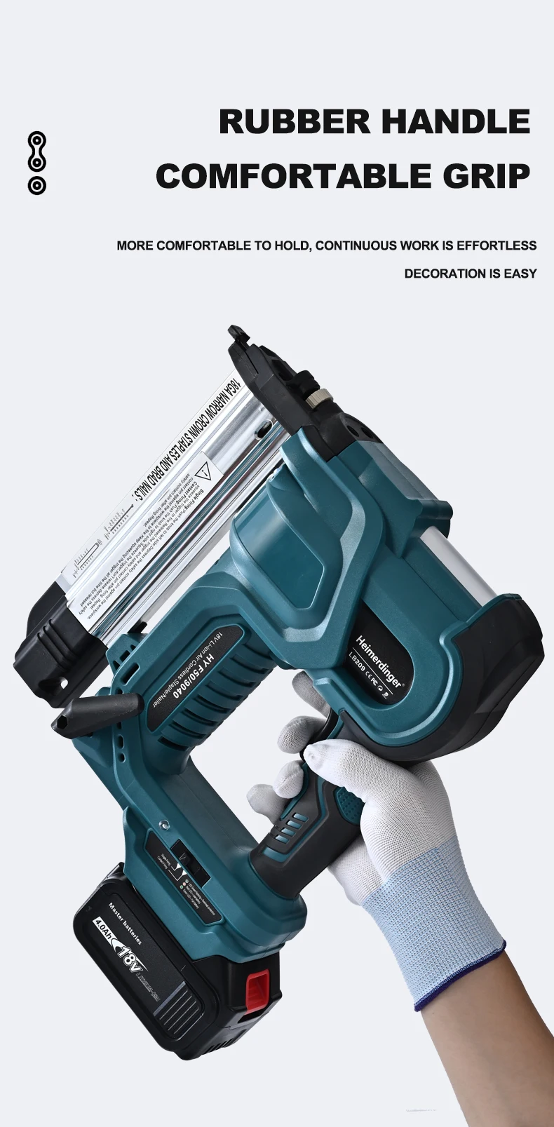 Cordless Nail Gun,18GA 2 in 1 Nailer/Stapler Gun Compatible with Makita Battery,2 Mode with 500 Staples, 500 Nails(No Battery)