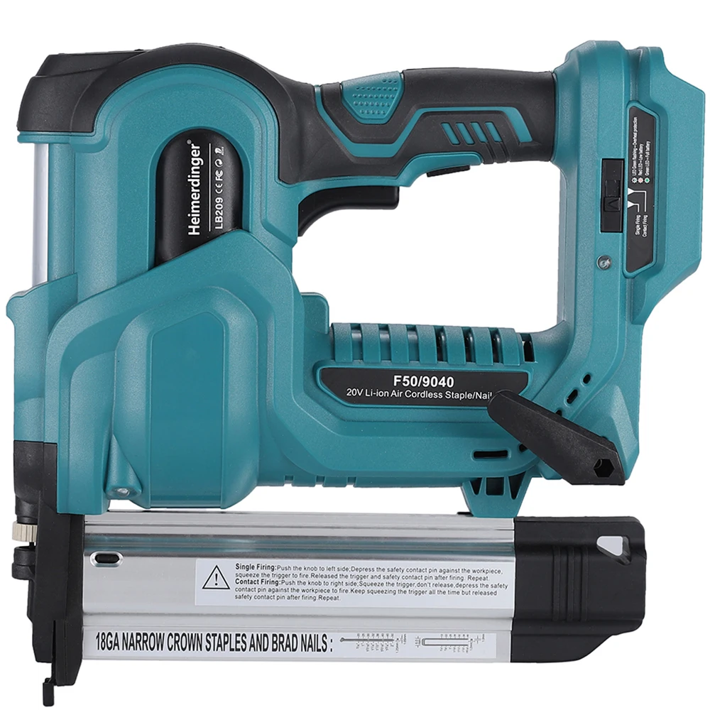 Cordless Nail Gun,18GA 2 in 1 Nailer/Stapler Gun Compatible with Makita Battery,2 Mode with 500 Staples, 500 Nails(No Battery)