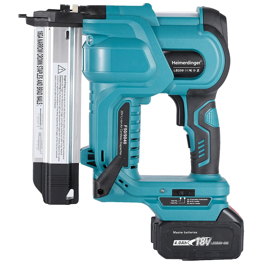 Cordless Nail Gun,18GA 2 in 1 Nailer/Stapler Gun Compatible with Makita Battery,2 Mode with 500 Staples, 500 Nails(No Battery)