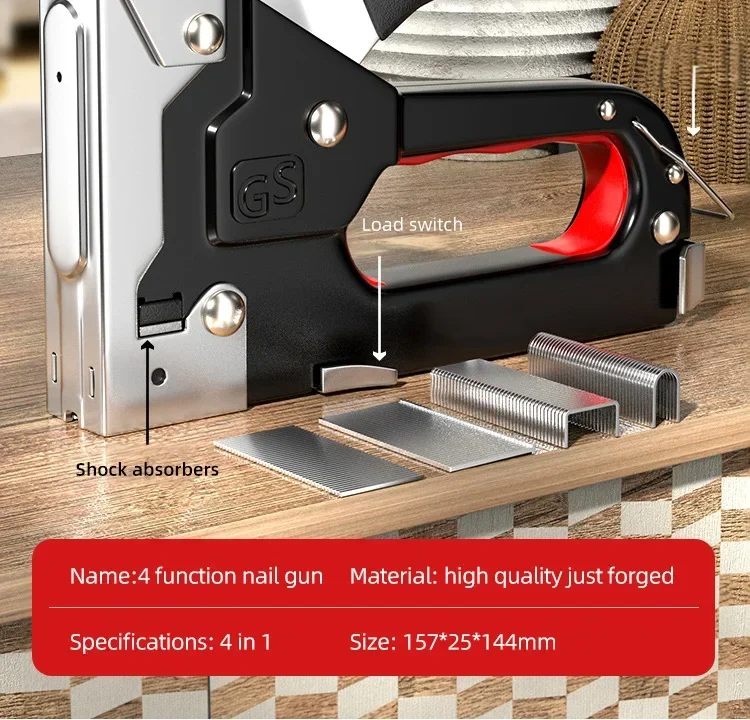 Manual Nailing Gun Light Duty Home Use Code Nailing Gun Air Nail Woodworking Special Direct Staple Book Carpentry Tools U/T/N