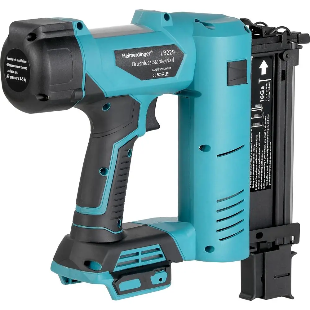 Heimerdinger 18V Brushless Cordless Nail Gun Stapler 800W 3-in-1 Brad Nailer Depth Adjustable Tool No battery