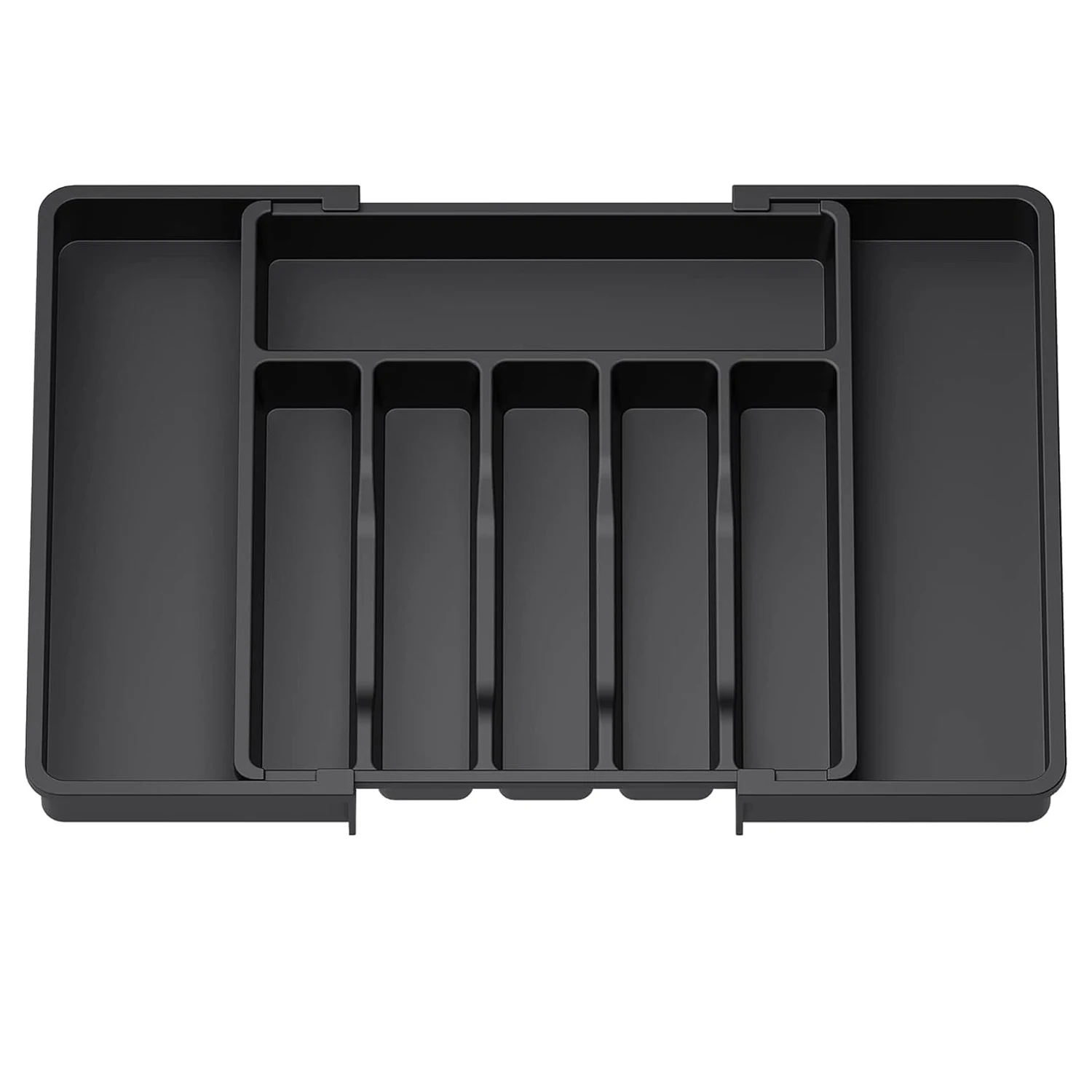 UpgradedAdjustable Cutlery Drawer Organizer Plastic Divided Storage Tray Space Saving Holder for Kitchen Knives Spoons Tableware