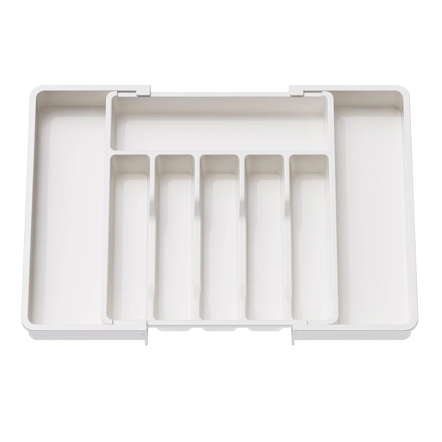 UpgradedAdjustable Cutlery Drawer Organizer Plastic Divided Storage Tray Space Saving Holder for Kitchen Knives Spoons Tableware