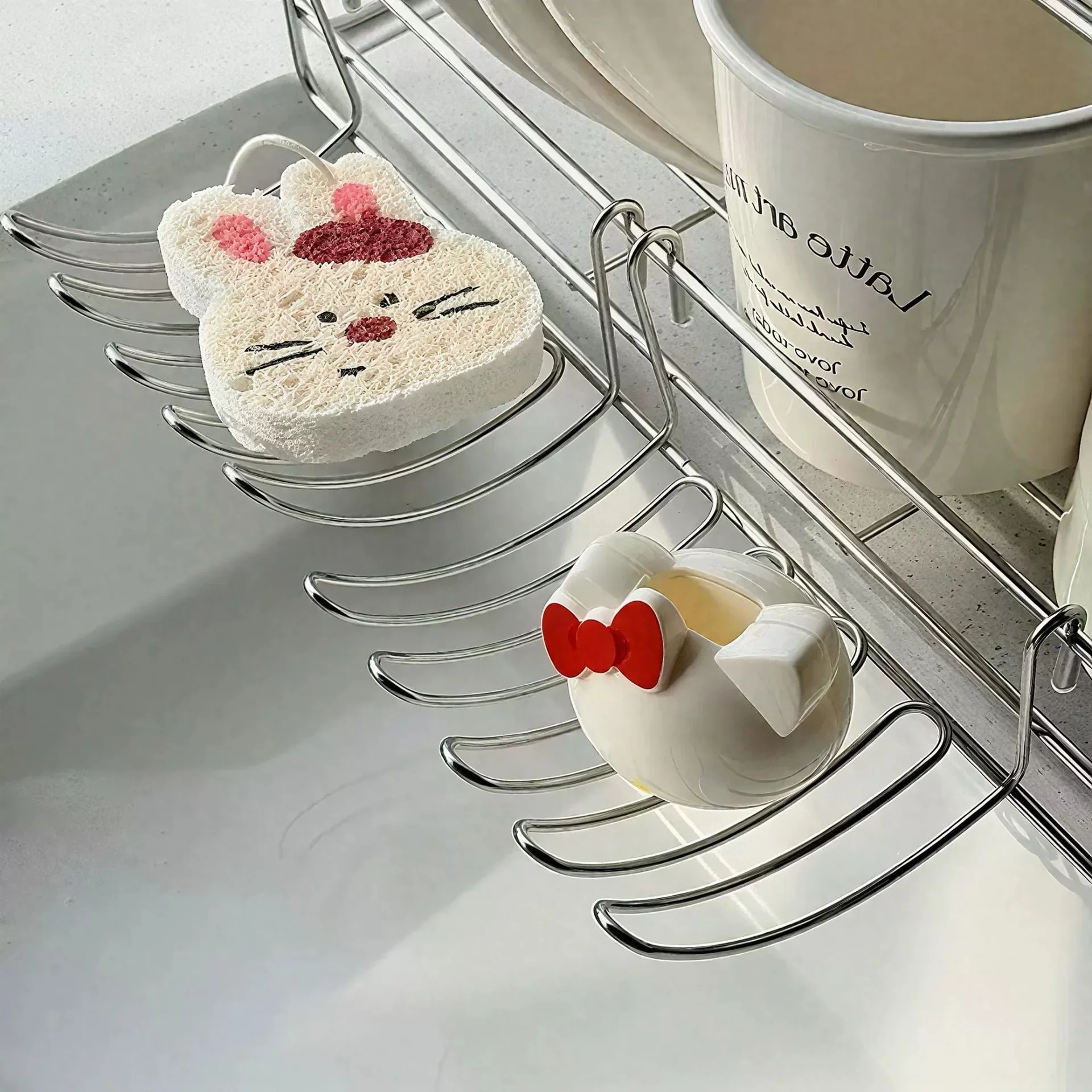 Expandable Stainless Steel Drain Rack Multifunctional Hanging Storage Basket Drain Tray Kitchen Sink Organizer Adjustable Rack