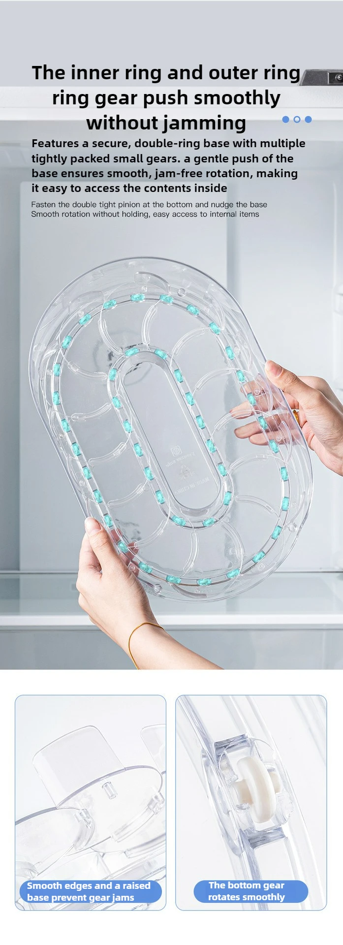 360 Rotating Refrigerator Storage Box Multifunctional Spice Organizer Simple Drink Tray for Kitchen Countertop