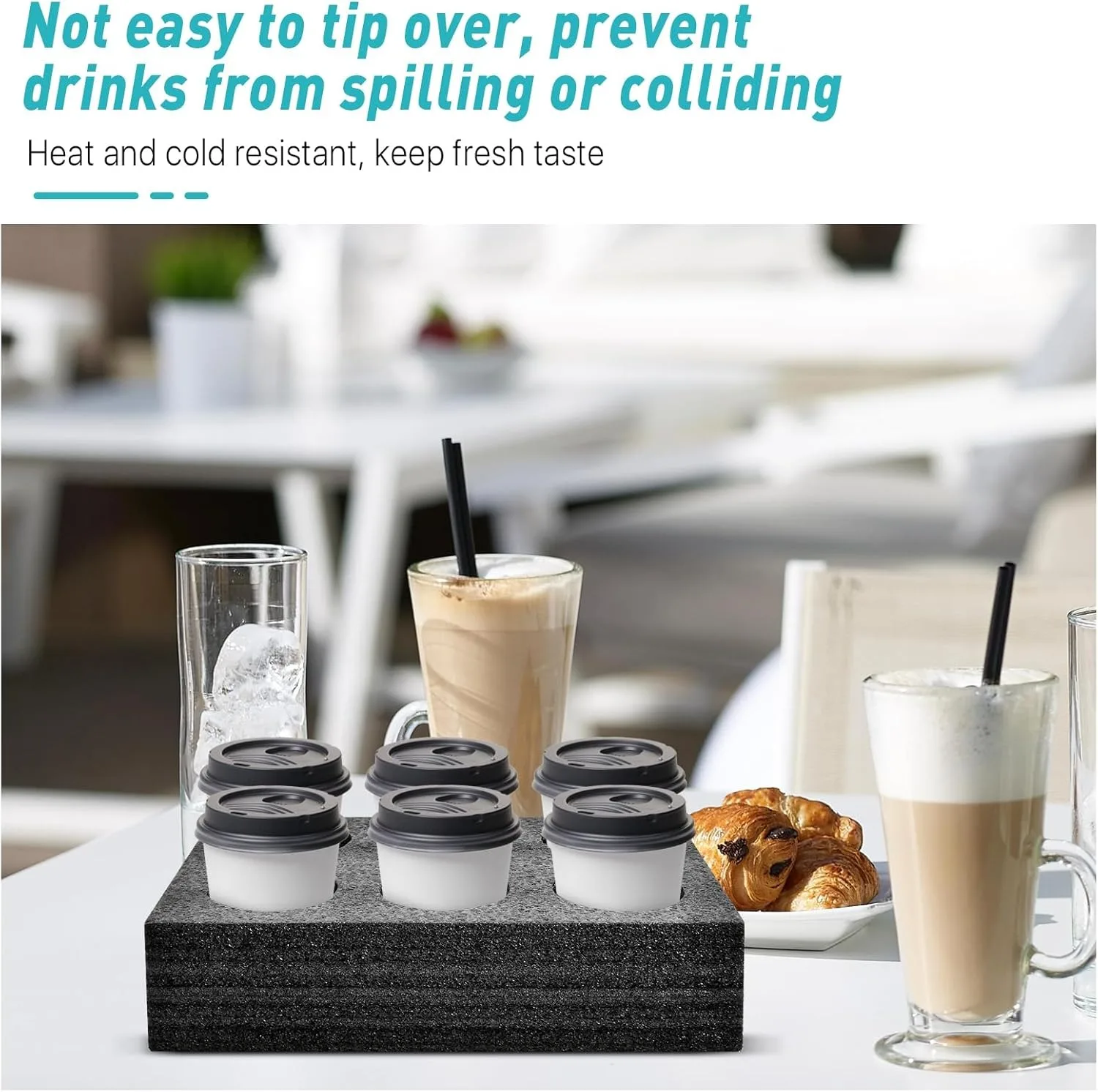 Cup Holder Thicken Foam Takeout Coffee TraysDisposable Beverage Delivery Holders Drink Tray Out Take Packing Go Carry Drinks