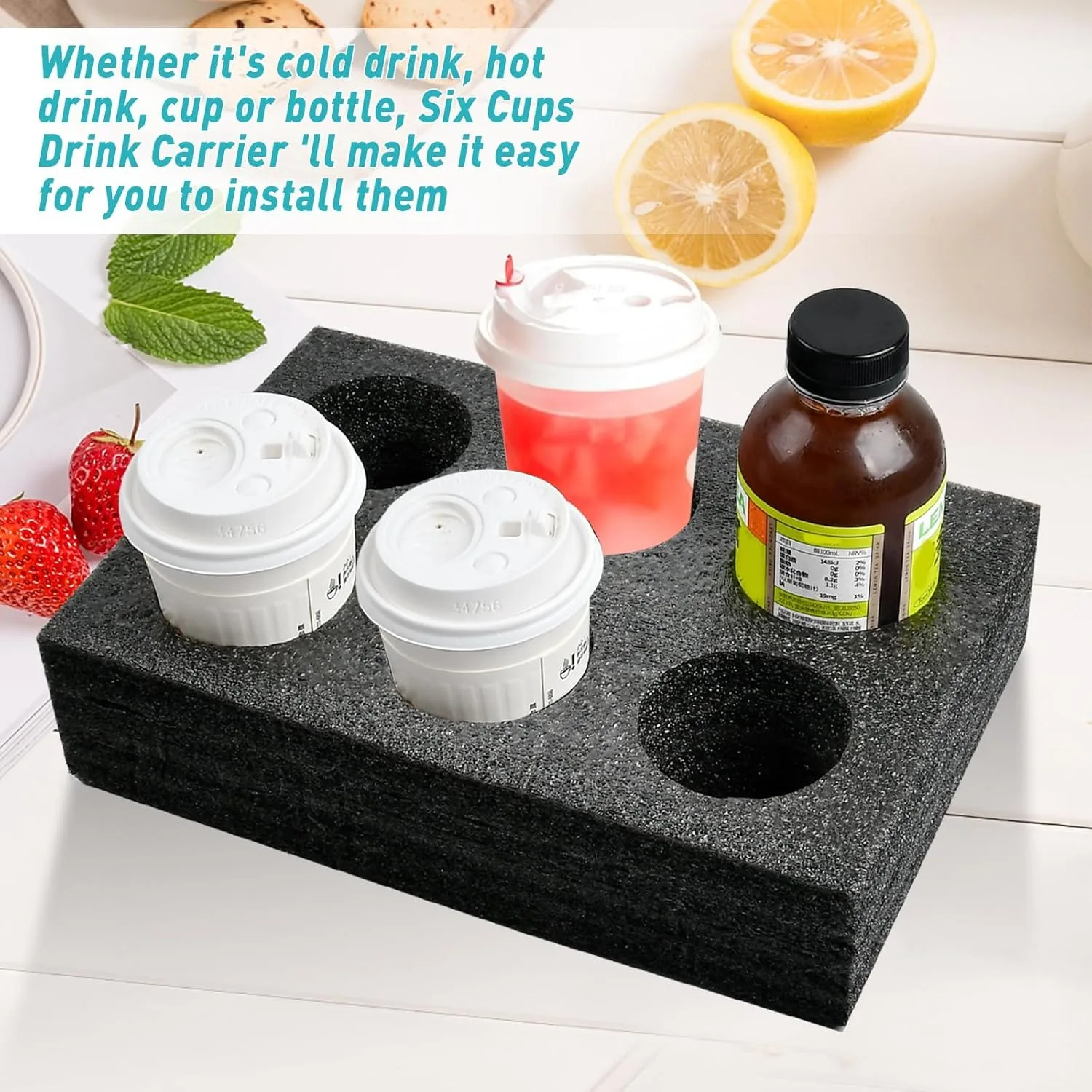 Cup Holder Thicken Foam Takeout Coffee TraysDisposable Beverage Delivery Holders Drink Tray Out Take Packing Go Carry Drinks