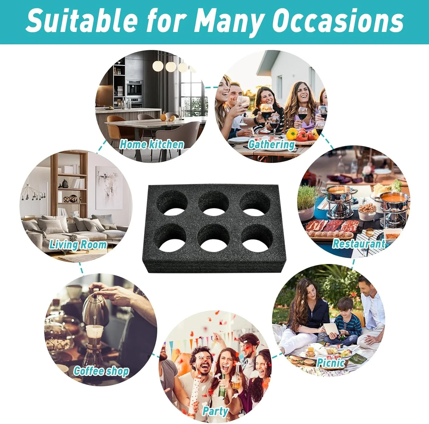 Cup Holder Thicken Foam Takeout Coffee TraysDisposable Beverage Delivery Holders Drink Tray Out Take Packing Go Carry Drinks