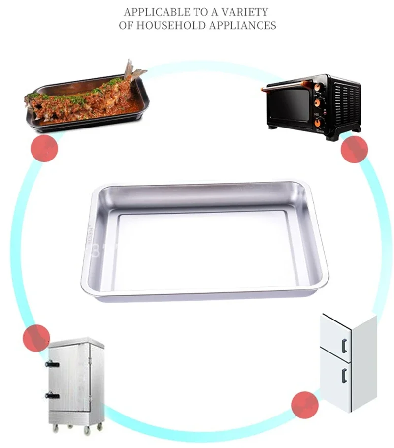 Stainless Steel Barbecue Tea Storage Serving Trays Rectangle Steamed Rice Sausage Plate Grill Meat Restaurant Metal Utensils