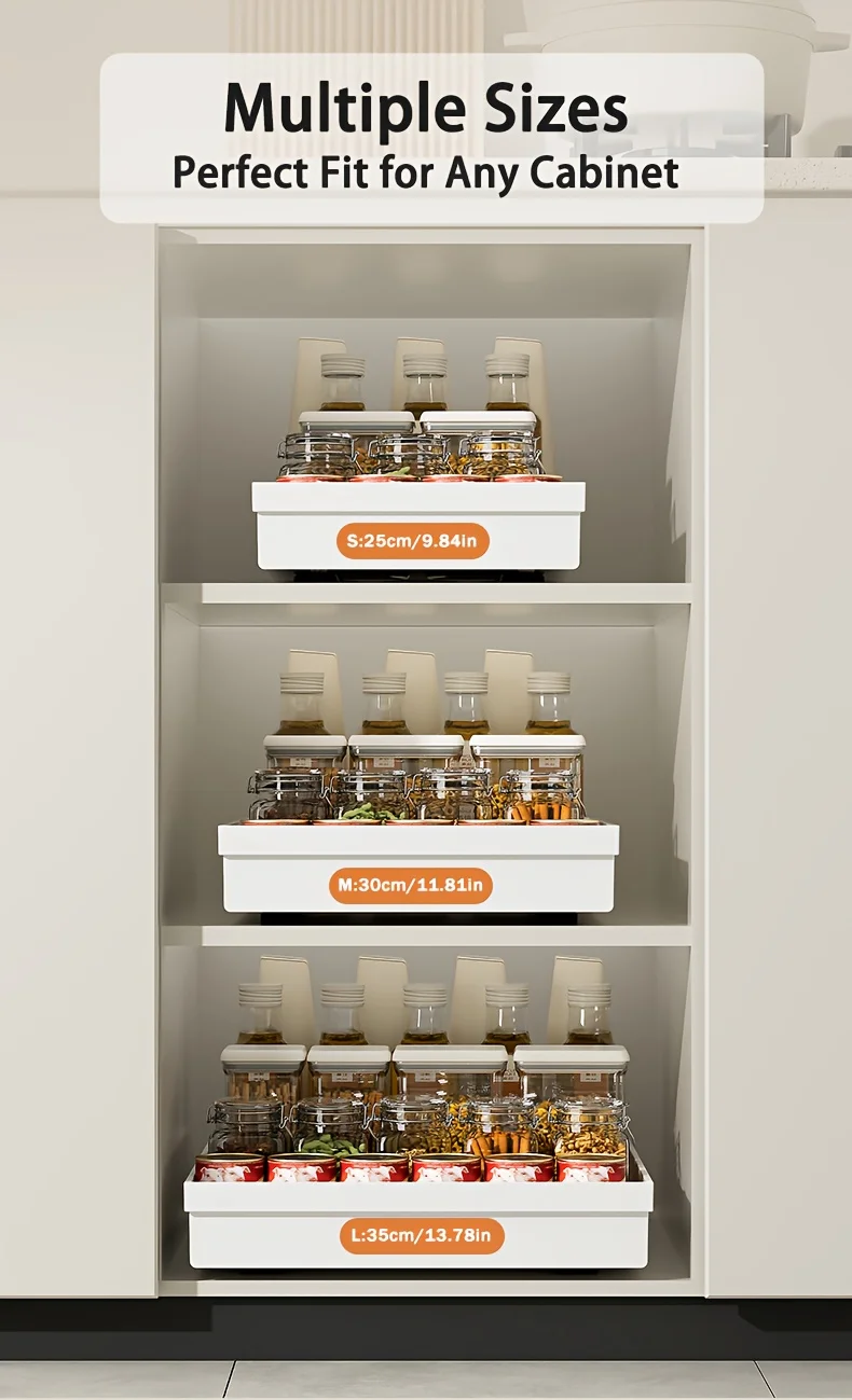 No-Drill Magic Tray Heavy-Duty Slide-Out Organizer for Cabinets/Sinks. Easy Install, Huge Space Saver! Perfect for Tiny Homes