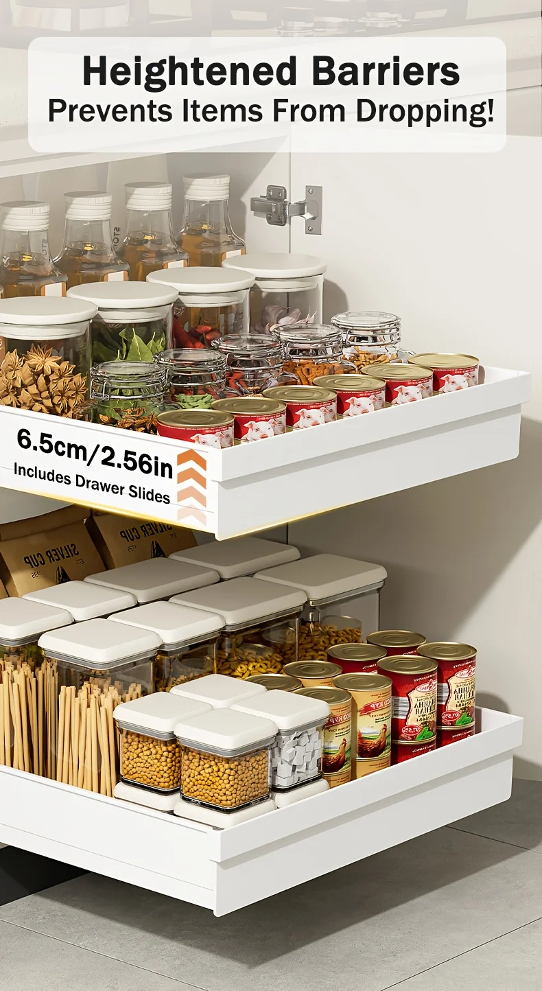 No-Drill Magic Tray Heavy-Duty Slide-Out Organizer for Cabinets/Sinks. Easy Install, Huge Space Saver! Perfect for Tiny Homes