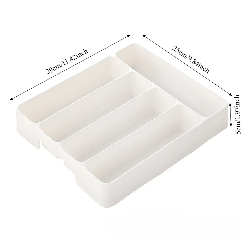 Kitchen Drawer Organizer Adjustable Divider Storage Box for Utensils Cutlery Knife Fork Spoon Chopsticks Cabinet Built In Tray