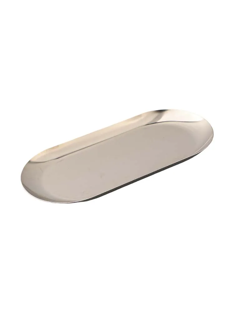 Oval Stainless Steel Trays Storage Tray For Tea Fruit Cosmetics Jewelry Display Kitchen Vanity Organizer Silvery