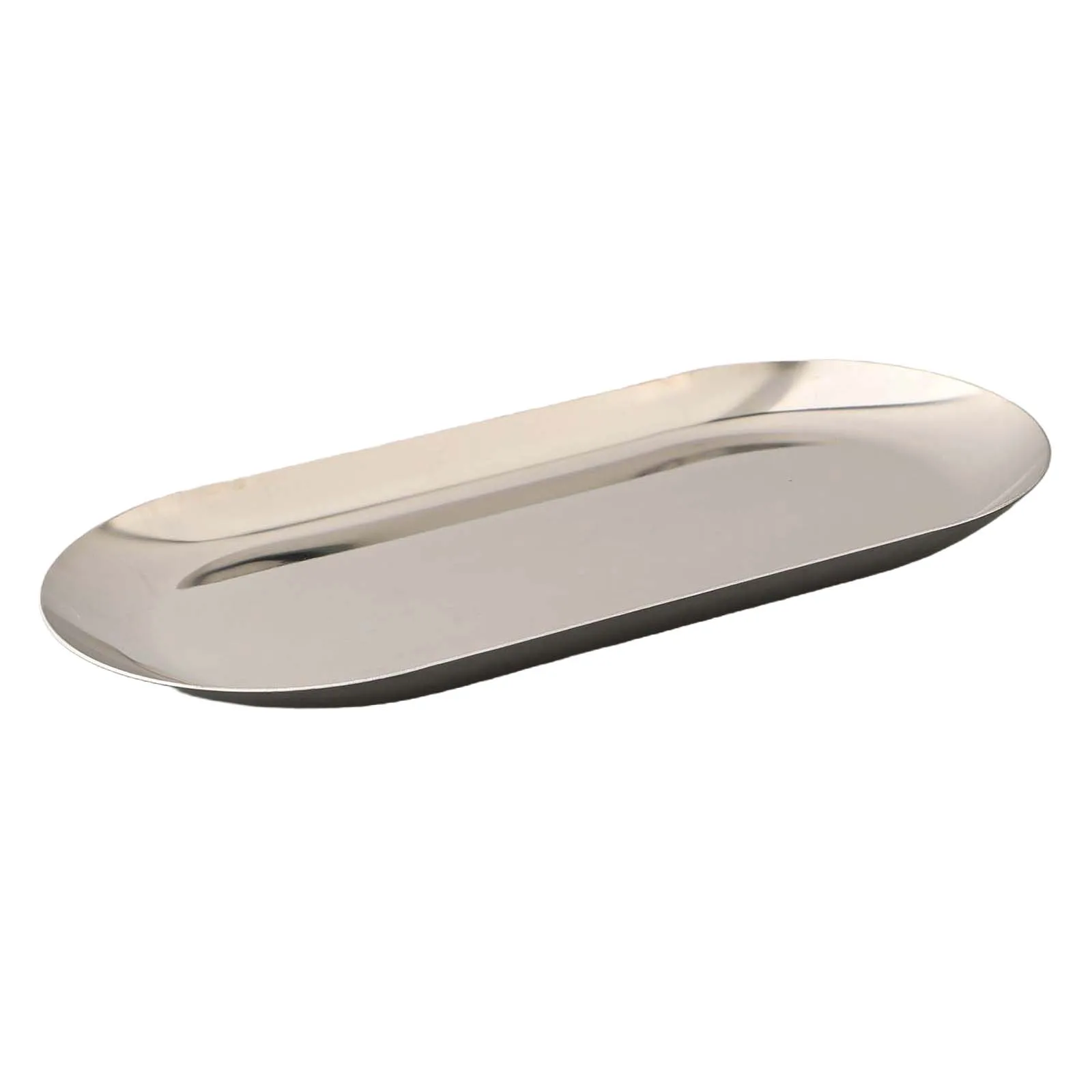 Oval Stainless Steel Trays Storage Tray For Tea Fruit Cosmetics Jewelry Display Kitchen Vanity Organizer Silvery
