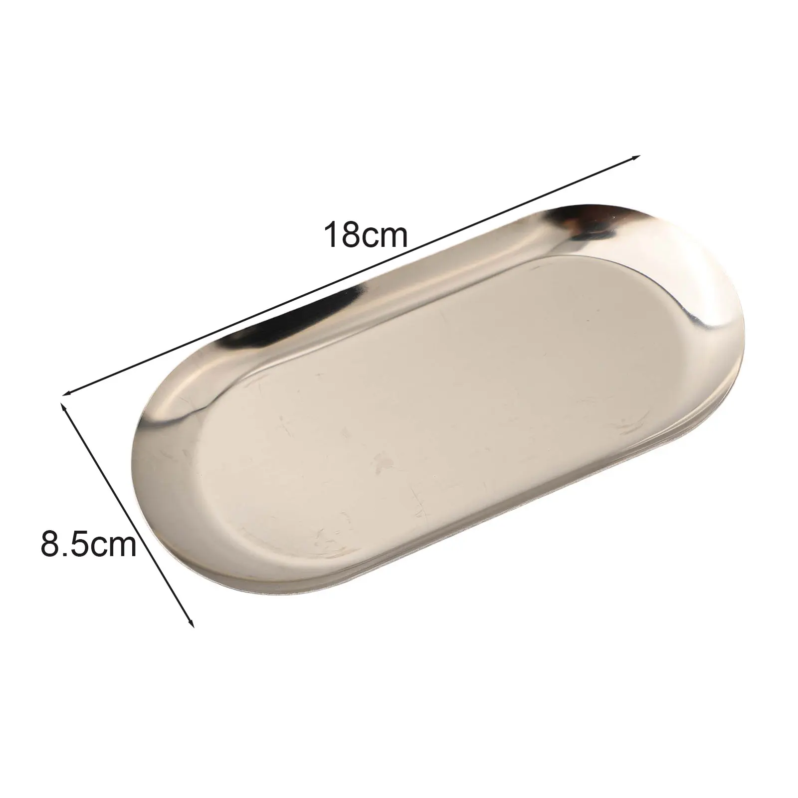 Oval Stainless Steel Trays Storage Tray For Tea Fruit Cosmetics Jewelry Display Kitchen Vanity Organizer Silvery