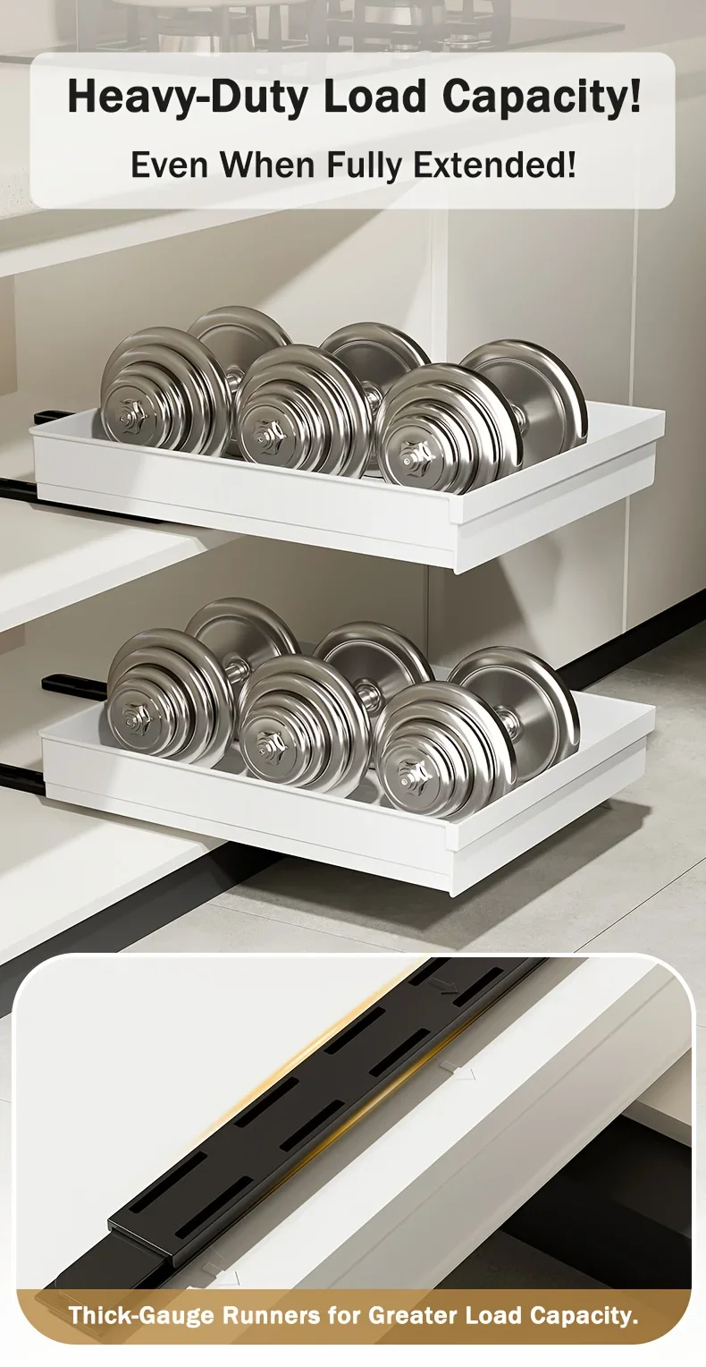 No-Drill Magic Tray Heavy-duty Slide-out Organizer for Cabinets/sinks. Easy Install, Huge Space Saver! Perfect for Tiny Homes
