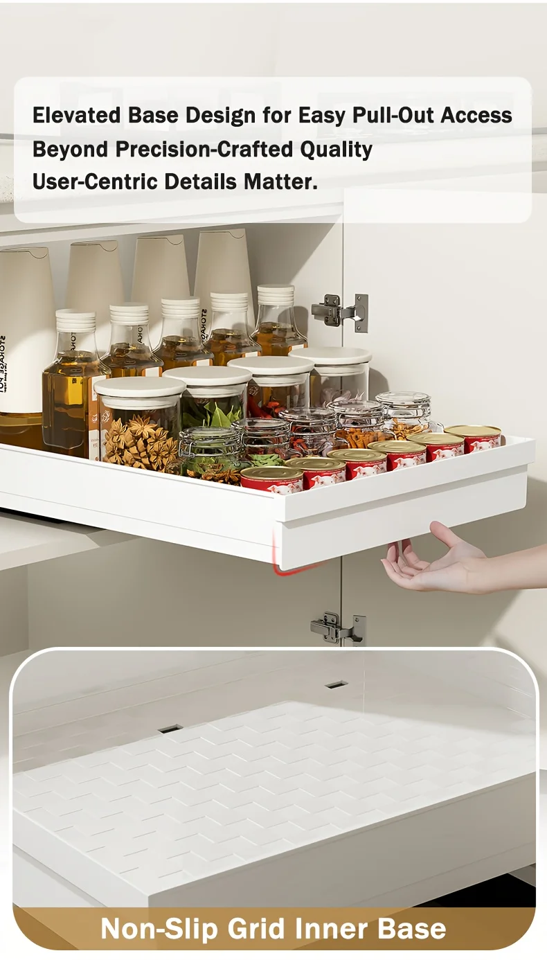 No-Drill Magic Tray Heavy-duty Slide-out Organizer for Cabinets/sinks. Easy Install, Huge Space Saver! Perfect for Tiny Homes