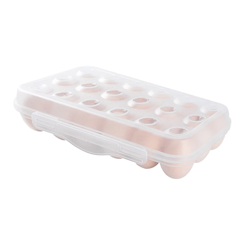 1Pc 12/18 Grid Egg Storage Box With Lid Kitchen Refrigerator Egg Box Egg Drop Rack Household Fridge Egg Organizer Egg Tray