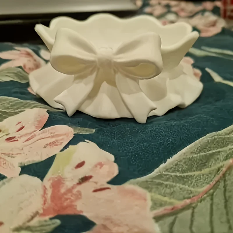 White Bow-Shaped Storage Tray, 3D Printed Bow-Shaped Jewelry Storage Tray, Home Decoration, Girly Style Storage Box