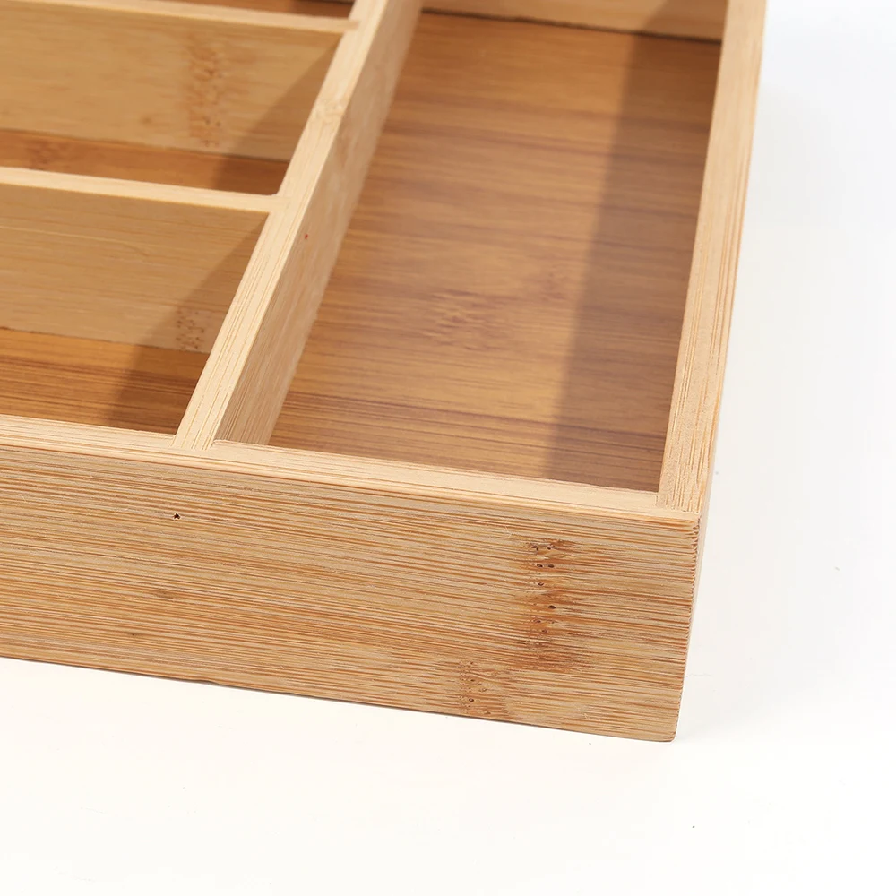 Bamboo Cutlery Divide Storage Trays Rack Neat Elegant Kitchen Drawer Organizer Home Accessories