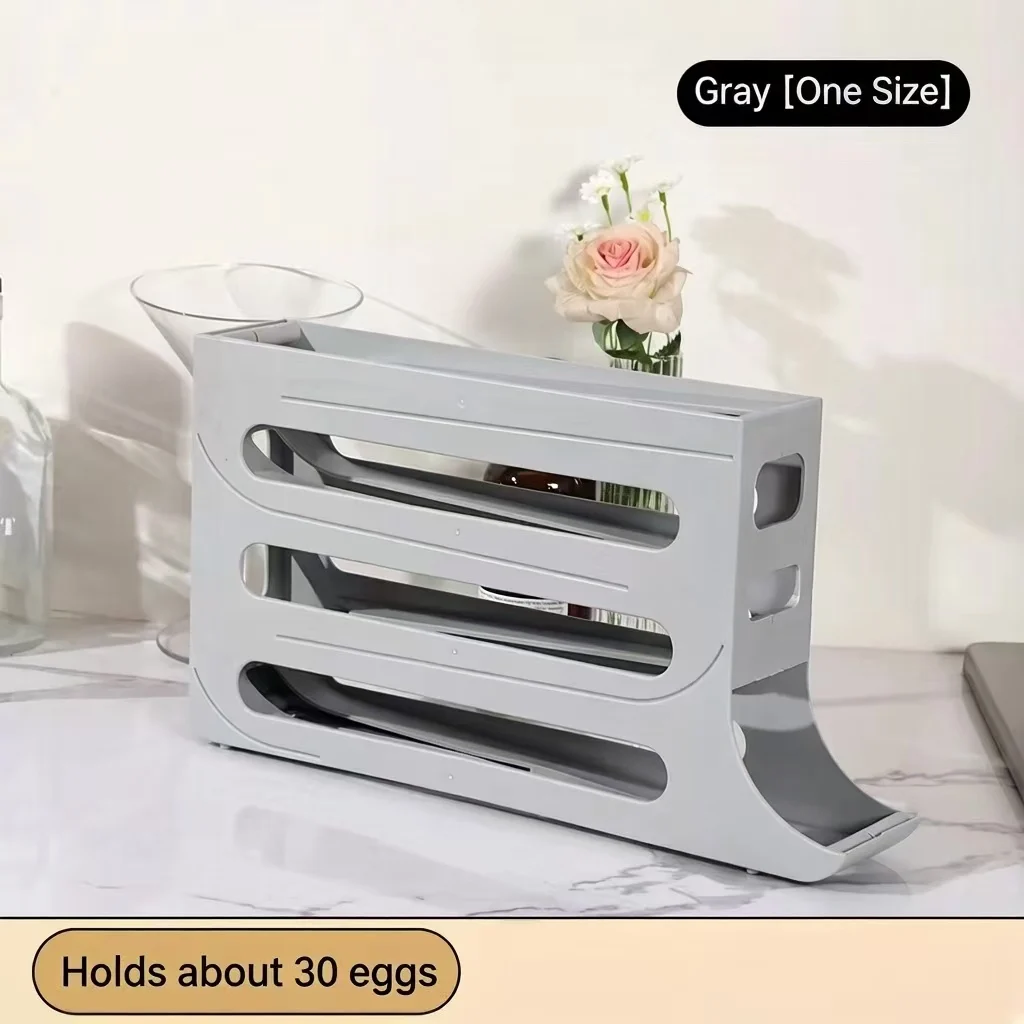 Automatic Rolling Egg Storage Box Kitchen Gadget Refrigerator Door Egg Dispenser Home Slide Organizer New